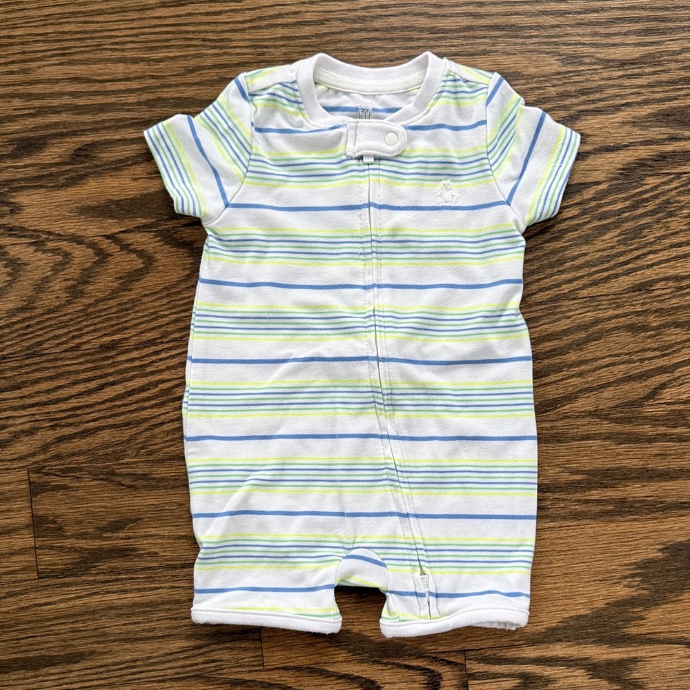 Gap Striped Blue and Green Kids One Piece Zipper